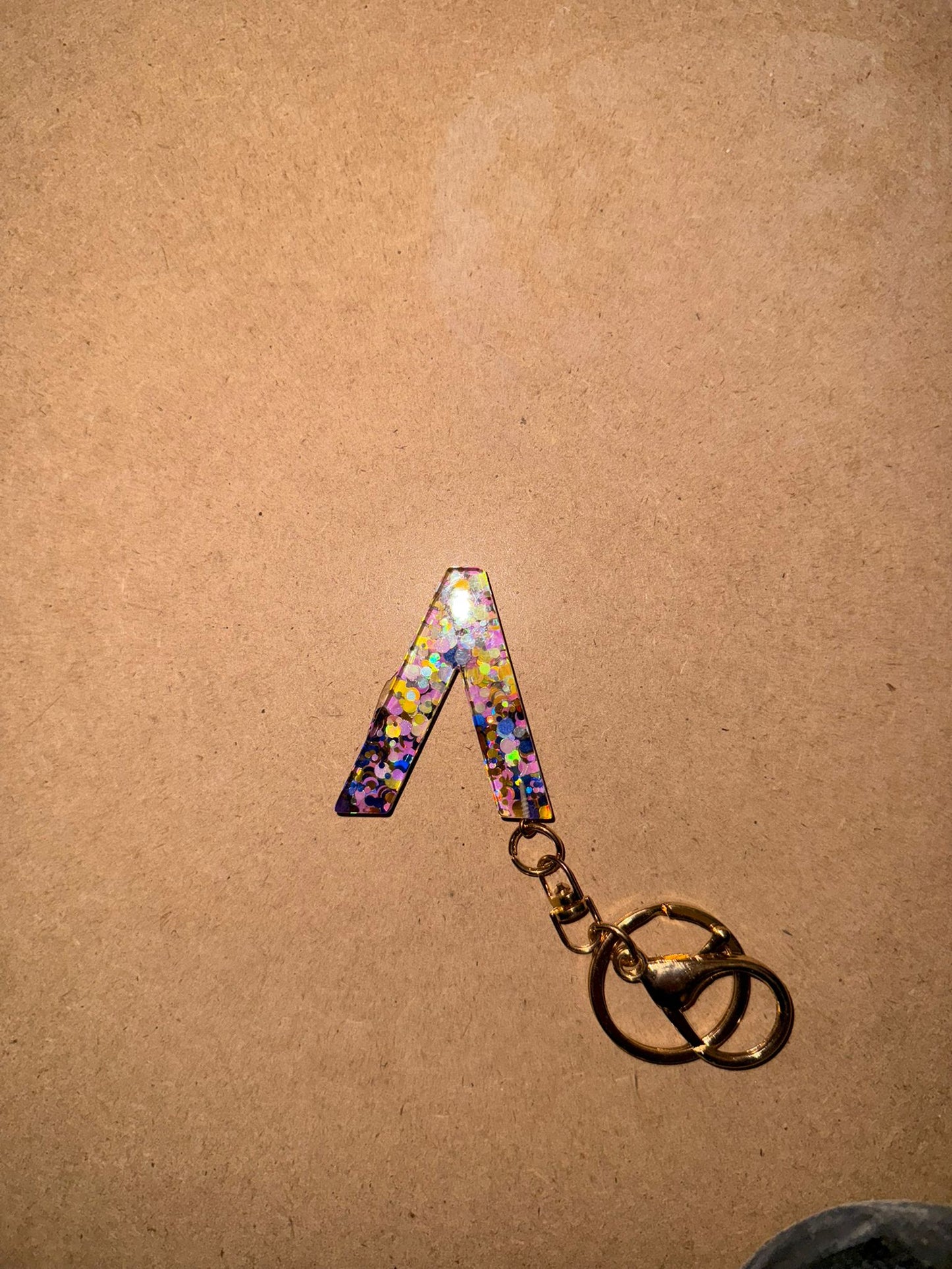Schlüsselanhänger Glitzer Buchstabe A